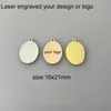 Colares de pingente 50 pcs por lote personalizado oval tag laser gravado charme de aço inoxidável para pulseira encantos 231023