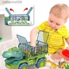 Other Toys Dinosaur Transport Car Dinosaur Engineering Vehicle Carrier Truck Toy Indominus Rex Jurassic World Dinosaurs Toys Gifts for KidsL231024