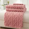Filtar solid färg filt flanell fleece filtar mjuk säng täcker vinter varm stygn fluffig sängöverdrag för bossa sovrum