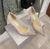 Designer malha feminina shinestone sapatos de salto alto mulheres chapou lantejous novas lantejoulas femininas festas de casamento de casamento de cristal respirável com caixa