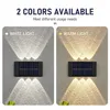 Décorations de jardin 8 LED lampe murale solaire extérieure étanche à énergie solaire lumière haut et bas illuminer la maison jardin porche cour décoration 231023