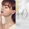 Boucles d'oreilles charmantes pour femmes, Test de diamant réussi 0,5ct, boucles d'oreilles rondes en Mossanite, crochets, joli cadeau pour ami