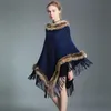 Damski Cape Fashion Pełne wykończenie sztuczne szop fur