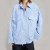 Kvinnors blusar 2023 Pure Cotton Casual Loose Shirt Striped Women Top