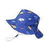 Berets Summer Children Sun Hat Baby Boy Girl Big Brim Cartoon Animal Dinosaur Ducluets Fisherman Fisherman Kids Anti UV Panama Cap Cap Cap