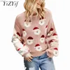 Pulls pour femmes Femmes Blouse de Noël Top Funny Santa Pattern Pull à manches longues Pull tricoté Pull en tricot Sweat-shirt de Noël Thème Party ShirtL231024