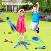 Autres jouets Air Rocket Foot Pump Launcher Jouet pour enfants en plein air Pied clignotant Stomp Soaring Flying Foam Jump Pressé Jeu interactif ToyL231024