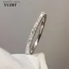 Anéis de casamento YUZBT 9K 10K Ouro Branco Corte Brilhante 0.3 Quilates Testador de Diamante Passado D Cor Moissanite Anel de Noivado Estilo Coreano Jóias Q231024