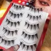 Faux cils 5 paires 3D vison chat yeux cils transparent tige extrémité allongée pleine bande vaporeuse volume maquillage faux 231024