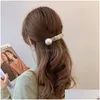 ヘアアクセサリーポニーテールホルダーフランス高級メタルパールヘアピンヘッドガール気質ダックビークグラブクリップエレガントなsh dhlvy