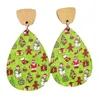 Dangle Oorbellen Vrolijke Kerstboom Waterdrop Hout Voor Vrouwen Kerstcadeau