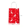 Gift Wrap BD056 12Pcs Happy Xmas Snowflakes Deer Merry Christmas Party Portable Packing Paper Tote Kraft Bags Year Supplies