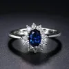 Band Rings Zhouyang Princess Kate Blue Gem skapade blå kristall Silverfärg Bröllopsfinger Crystal Ring Märke smycken för kvinnor Zyr076 231024