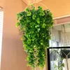 Faux Floral Greenery 80cm Artificial Plant Round Leaf Eucalyptus Wall Hanging Green Plant Home Living Room Decoration Fake Plant Outdoor Garden Decor 231023