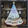 Christmas Decorations Christmas Decorations Crystal Tree Santa Claus Snowman Rotating Scpture Window Paste Sticker Winter Year Party H Ot7L1