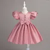 Robes de fille été élégant bébé filles robe enfants princesse dentelle robe enfants mariage fête d'anniversaire Tulle soirée formelle arc A