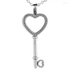Wisiorki oryginalne 925 srebrne srebrne małe duże serce klucze pływającego medalionu dla kobiet prezentowy kulki urok biżuterii majsterkowicz