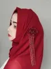 Ethnische Kleidung, Quasten, Chiffon, lange Shayla-Hijabs, lässige muslimische Schals, Wickel