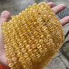 Pedras preciosas soltas natureza pedra amarelo citrino contas para fazer jóias diy braclte quartze crysle 4mm 6mm 8mm 10mm 12mm