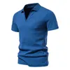 T-shirts pour hommes Henley Collar Summer Casual Solid Color Chemise à manches courtes pour hommes Polo Haute Qualité Coton American Vintage Fitness 5XL