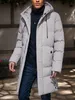 Hommes vers le bas Parkas chaud à capuche mi-longueur veste décontractée fermeture éclair coton rembourré pardessus automne hiver coupe-vent manteaux hommes vêtements 231024