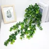 Faux Floral Greenery 80cm Artificial Plant Round Leaf Eucalyptus Wall Hanging Green Plant Home Living Room Decoration Fake Plant Outdoor Garden Decor 231023