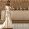 Fashion Wedding Dress Sequins Satin Bridal Gowns Off The Shoulder Custom Made Vestidos De Novia Sirena