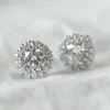 Stud Oorbellen DIWENFU 925 Zilveren Sterling Witte Diamanten Sieraden Oorbel Voor Vrouwen Ronde Bohemen