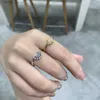 Bröllopsringar 2023 NYTT I SUMME RINGS Celestial Blue Sparkling Moon and Sun Ring For Women Stapble Finger Band Fashion Silver 925 Jewellry Q231024