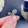 Cluster Rings Fashion Sterling Silver Emerald Ring For School Girl 4mm 5mm Natural 925 SMYELLT