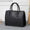 Slim Briefcase Large Capacity Men/Women Business Genuine Calfskin Soft Designer Bag Woven Handmade 37cm*28cm*11cm Pop POPULAR WITH Logo Ysd