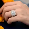 Bröllopsringar Newshe Solid 925 Silver Halo Princess Cut AAAAA Cubic Zircon Vintage Wedding Rings uppsättning för kvinnor Brudförlovningsring Q231024