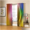 Rideaux Rideaux Beautif P O Mode Personnalisé Rideaux 3D Colorf Arc-en-ciel Épais Ombrage Insonorisé Coupe-Vent Drop Livraison Maison Gar Dhn2Q