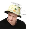 Berets Cute Yellow Pineapple Pattern Bob Hat Travel Headwear Stuff Fishing For Hiking Women Irish Country Lightweight