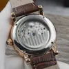 Zegarek męski Automatyczny ruch mechaniczny Zegarek projektant Sapphire Skórzany pasek Wodoodporny 43 mm Faza księżyca