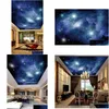 Wallpapers personalizado 3d p o papel de parede espaço estrelado noite cena teto pintura sala de estar quarto decoração casa gota entrega jardim dhi9g