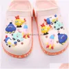 Shoe Parts Accessories Wholesale 100Pcs Pvc Kawaii Car Rocket Spaceship Taxi Helicopter Sandals Buckle Charms Boys Girls Decoratio Dh5Uw