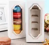 Present Wrap 30pcs Macaron Box för 5 Macaron Container Drawer Type Party Present Wrap Storage Cake Cookie Macaron Packing Box med Clear Window 231023