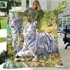 Koce Tiger Animal and Plant Dżungla Krajobraz Ketowy Ket Miękki flanel Lekki ciepłe sofa Koce łóżka łóżka