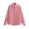 Women's Blouses ZR Fashion Woman Blouse 2023 Appliques Long Sleeve Elegant And Youth Y2k Vintage Top Baggy Chiffon Tunic