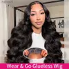 Synthetic Wigs Wear And Go Glueless Human Hair Wigs Preplucked Brazilian Body Wave 13x6 HD Lace Frontal Human Hair Wigs For Women Ready To WearL231024