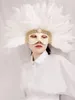 Fournitures de fête Masque PVC Plume Décoration Visage Complet Or Blanc Perle Bord En Dentelle Mode Tendance Femmes Réunion Annuelle Accessoires De Noël 1 Pc