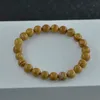 8mm Natural stone yellow wood bracelet Gemstone Healing Power Energy Beads Elastic Stretch stone round Beads bracelet