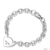 Bracelet de créateur pour femmes en argent sterling 925, pendentif en forme de cœur, chaîne en forme de O, bijoux de luxe de haute qualité, cadeau pour petite amie