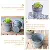 Vases 3 pièces étain Succulent Pot de fleur Pots durables rétro seaux de stockage Mini conteneur Vintage fer tambours fleurs décoration