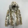 Winter Hooded Natural Fox Fur Jacket Thick Warm Real Fox Fur Coat Women Outerwear Fashion