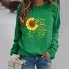 Kvinnors hoodies fjäril Sunflower tryck långärmad besättningshalsad hoodie kvinna estetiska tröjor kawaii kläder överdimensionerade toppar tee