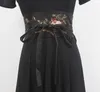 Belts Women's Runway Fashion Flower Embroidery Satin Cummerbunds Female Dress Corsets Waistband Decoration Wide Belt R1164