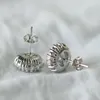 Stud Oorbellen DIWENFU 925 Zilveren Sterling Witte Diamanten Sieraden Oorbel Voor Vrouwen Ronde Bohemen