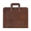 Porte-documents en cuir véritable Vintage hommes porte-documents pour ordinateur portable 13,3 "12,9" tablette sac à main portefeuille d'affaires organisateur voyage sac de bureau